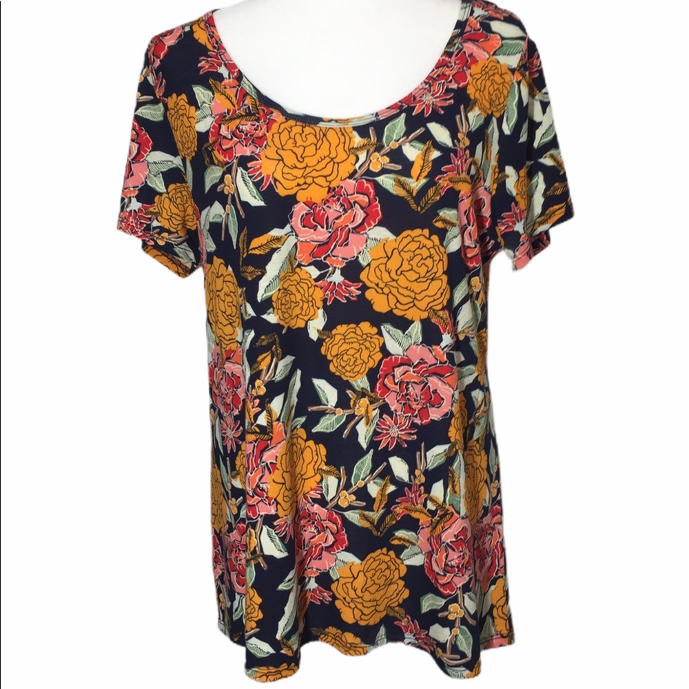 🐞LuLaRoe Floral Print Classic Tee NWOT Large